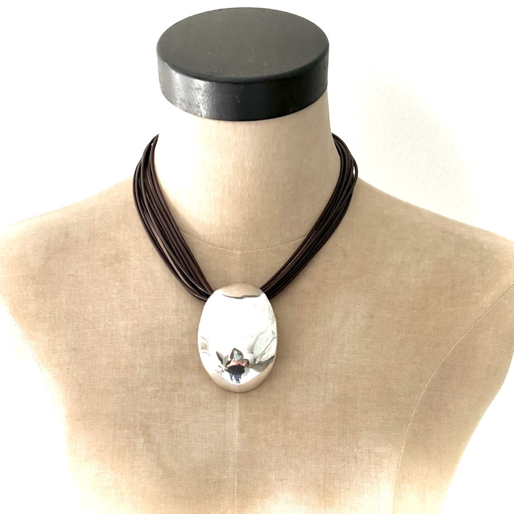 Sterling Silver & Leather Necklace